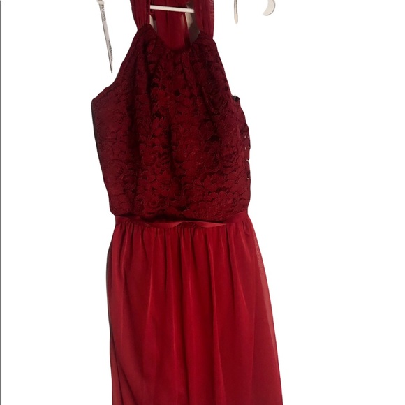 David’s Bridal Lace Candy Apple Red Valentines Color Dress Size 22 - Picture 10 of 12